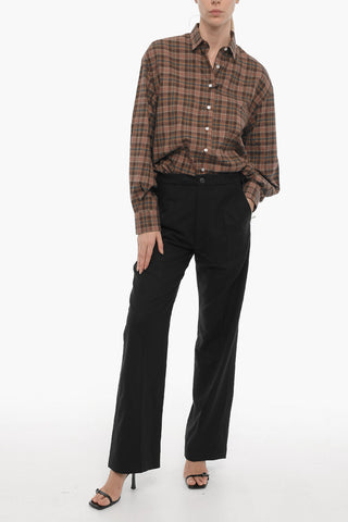 Virgin Wool Blend Casual Pants