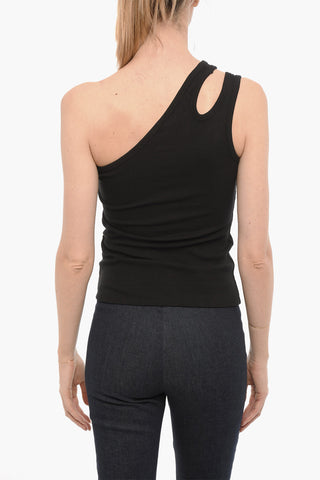 Ribbed Stretch Cotton TOYA One-Shoulder Top