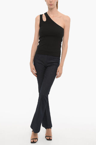 Ribbed Stretch Cotton TOYA One-Shoulder Top