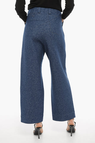 BLUE MARK Single-Pleat Oversize-Fit Low-Rise Trousers