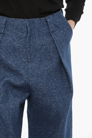 BLUE MARK Single-Pleat Oversize-Fit Low-Rise Trousers