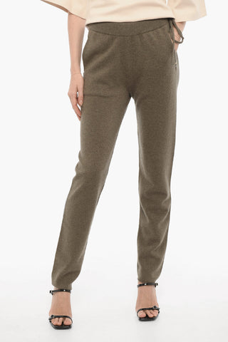 Cashmere Blend Pants with Elastic Waistband