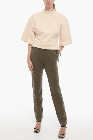 Cashmere Blend Pants with Elastic Waistband