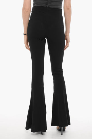 Stretch Fabric Bootcut Pants with Elastic Waistband