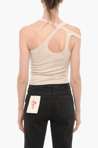 Cashmere Blend Tank Top with Cross Straps