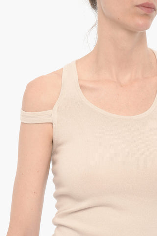 Cashmere Blend Tank Top with Cross Straps