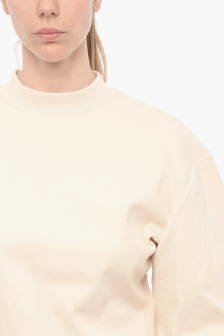 Short Sleeve Crew-neck Sweatshirt with Open Back