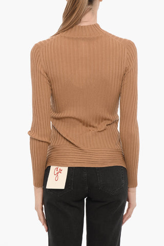 Ribbed Lightweight Sweater with Cut Out Detail