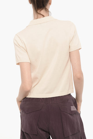 V-Neck Short Sleeved Lightweight Cotton Sweater