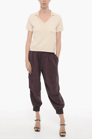 V-Neck Short Sleeved Lightweight Cotton Sweater