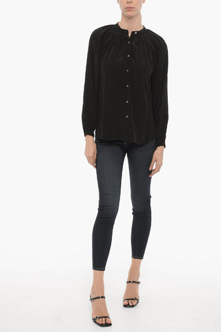 Satin-Bluse HEZZY mit Stehkragen