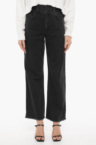 Wide Leg HAILEY Jeans with Frayed Hem 24cm