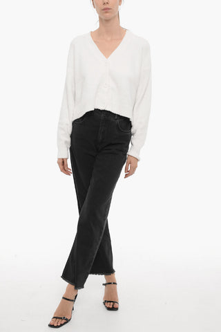 Wide Leg HAILEY Jeans with Frayed Hem 24cm