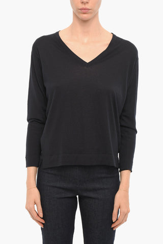 Merinos Wool  Lightweight V-Neck Sweater