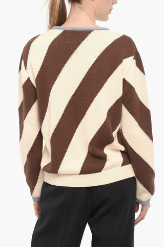 Lightweight Cotton Two-Tone VENEZIANA Crew-neck Sweater