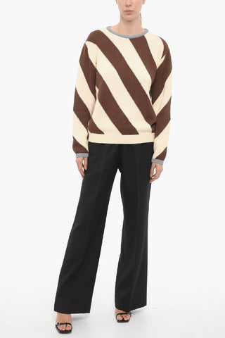Lightweight Cotton Two-Tone VENEZIANA Crew-neck Sweater