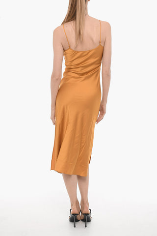 Satin HADLEY Midi Dress with Side Slits