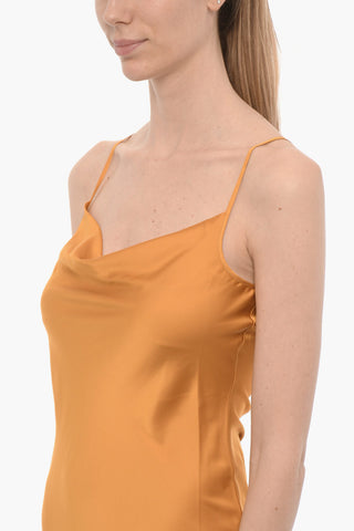 Satin HADLEY Midi Dress with Side Slits