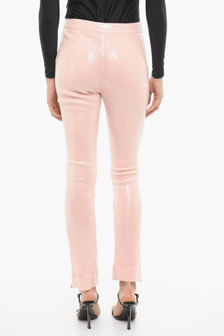 Pantaloni Bootcut con Paillettes e Zip alla Caviglia