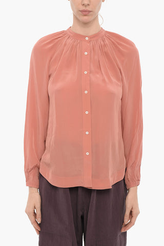 Satin Shirt HEZZY with Mandarin Collar