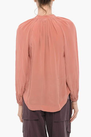 Satin Shirt HEZZY with Mandarin Collar