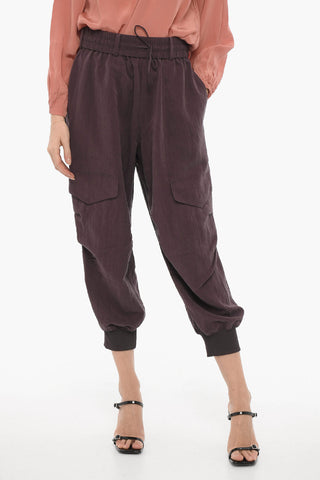 ADIDAS Wide Leg Cargo Pants with Elastic Waistband