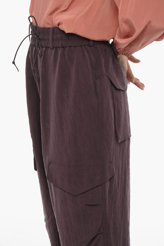ADIDAS Wide Leg Cargo Pants with Elastic Waistband