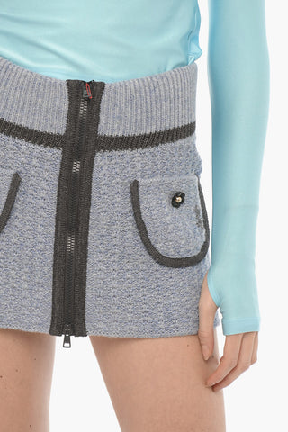 Knitted ANNA Mini Skirt with Front Zip