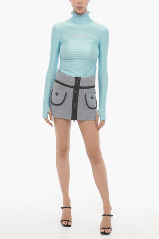 Knitted ANNA Mini Skirt with Front Zip