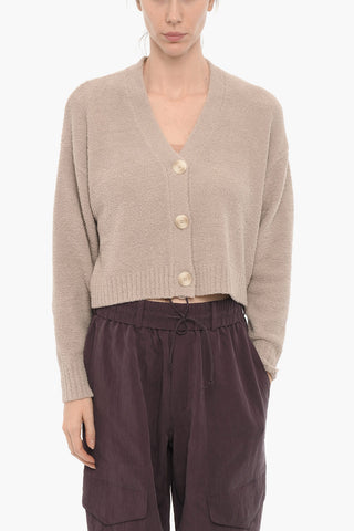 V-Neck Soft Fabric NYOMI Crop Cardigan
