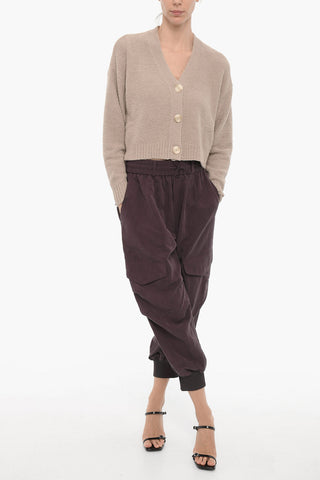 V-Neck Soft Fabric NYOMI Crop Cardigan