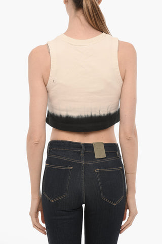 Tie-Dye Effect Brushed Cotton LILA Crop Top