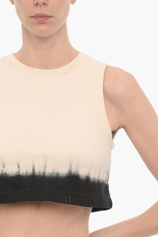 Tie-Dye Effect Brushed Cotton LILA Crop Top