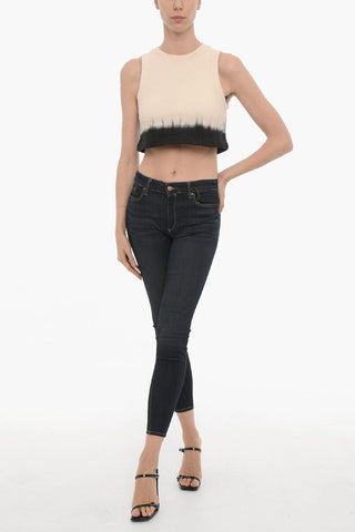Tie-Dye Effect Brushed Cotton LILA Crop Top