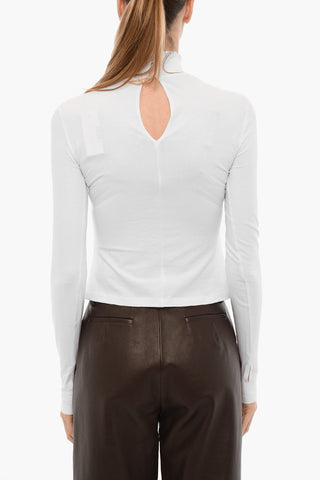 Turtleneck T-shirt with Velvet Detail