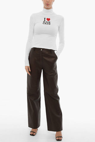 Turtleneck T-shirt with Velvet Detail