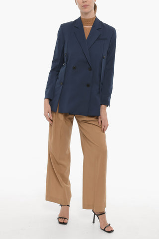 Wool BEATRICE Double-Breasted Blazer with Back Slit
