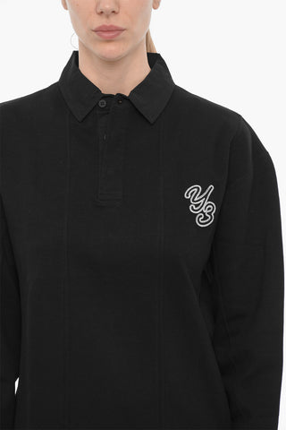 ADIDAS Solid Color Oversized Fit Polo Shirt with Embroidered Logo