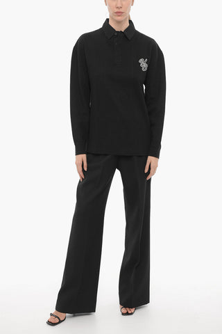 ADIDAS Solid Color Oversized Fit Polo Shirt with Embroidered Logo