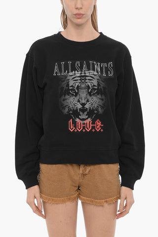 Blushed Fleeced Printed CLAVO DEMI Crew-neck Sweatshirt