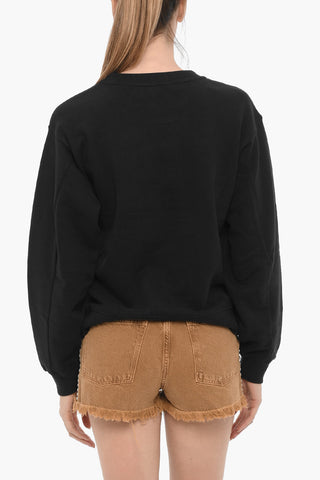Blushed Fleeced Printed CLAVO DEMI Crew-neck Sweatshirt