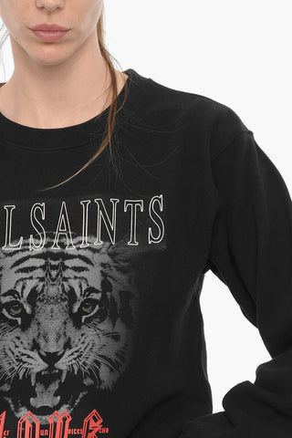 Blushed Fleeced Printed CLAVO DEMI Crew-neck Sweatshirt