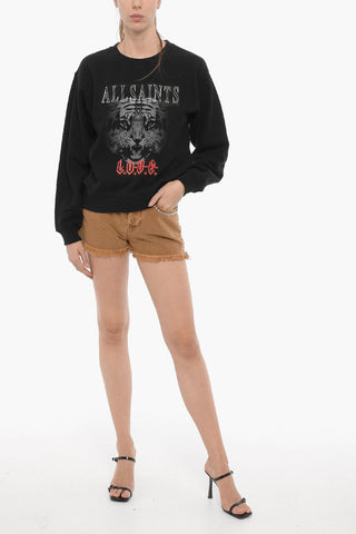Blushed Fleeced Printed CLAVO DEMI Crew-neck Sweatshirt