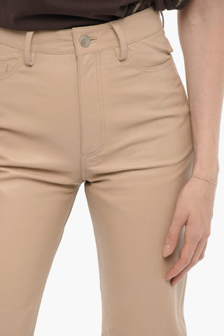 Straight Leg Leather 5-Pockets Pants