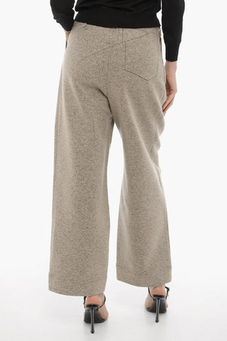 Pantaloni a Una Pince in Misto Lana