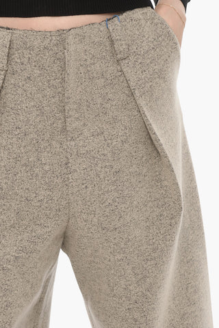 Pantaloni a Una Pince in Misto Lana