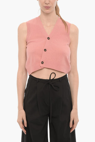 Maglia senza Maniche in Lana con Scollo a V
