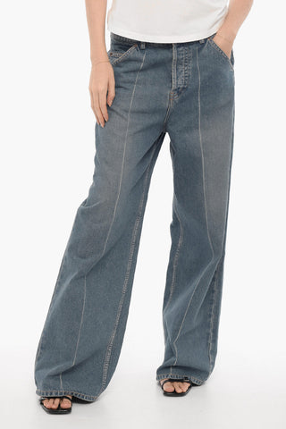 Wide-Leg Jeans with Visible Seams 30cm