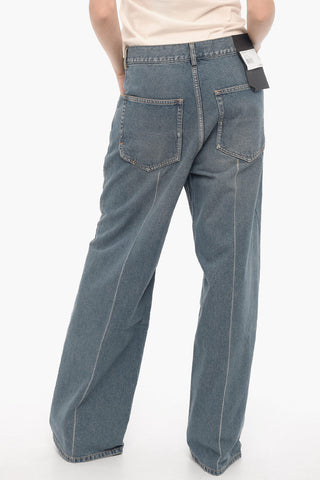 Wide-Leg Jeans with Visible Seams 30cm
