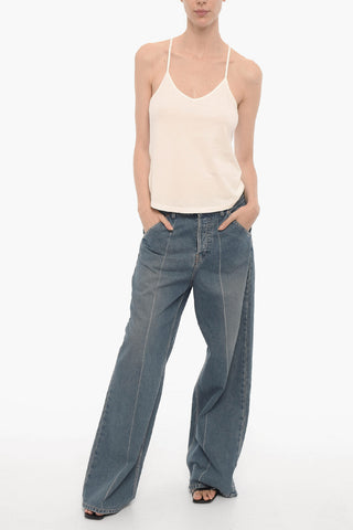 Wide-Leg Jeans with Visible Seams 30cm